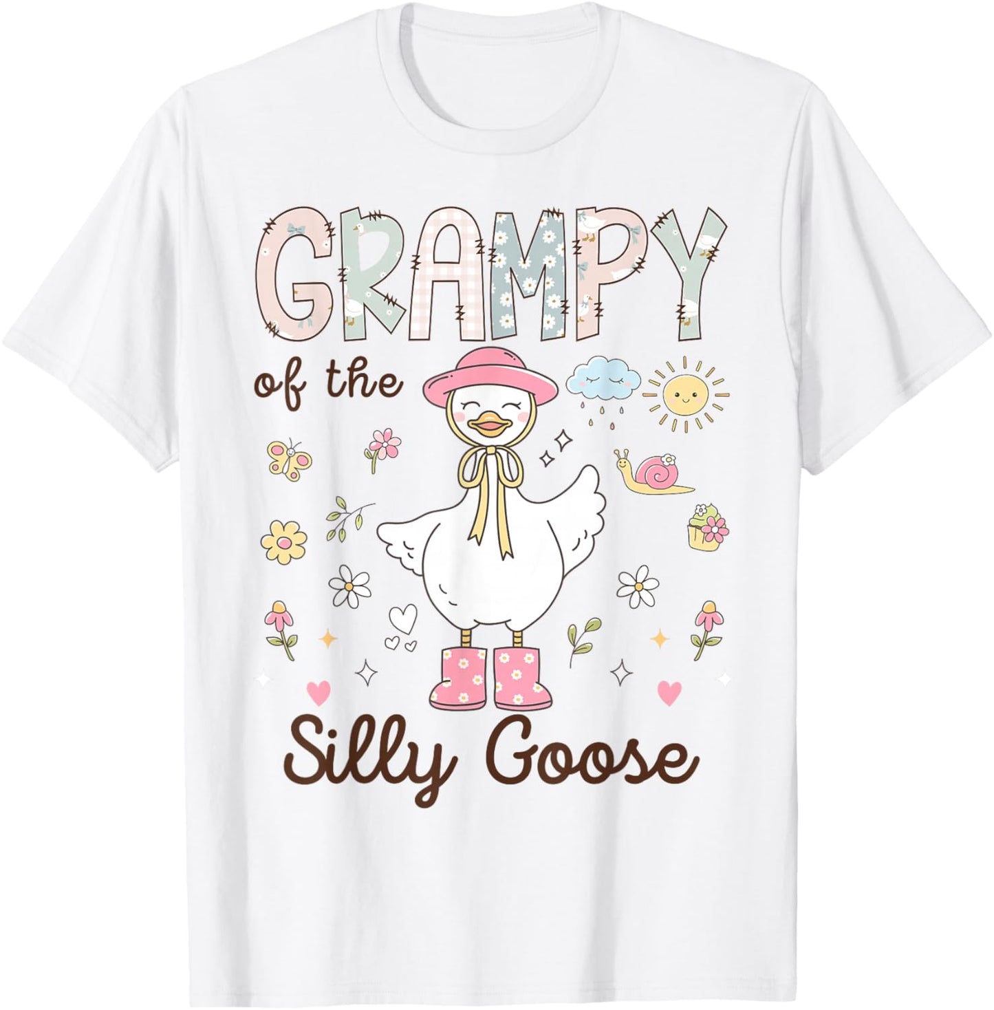 Grampy of The Silly Goose First Birthday Girl Family T-Shirt - T-Shirt | White
