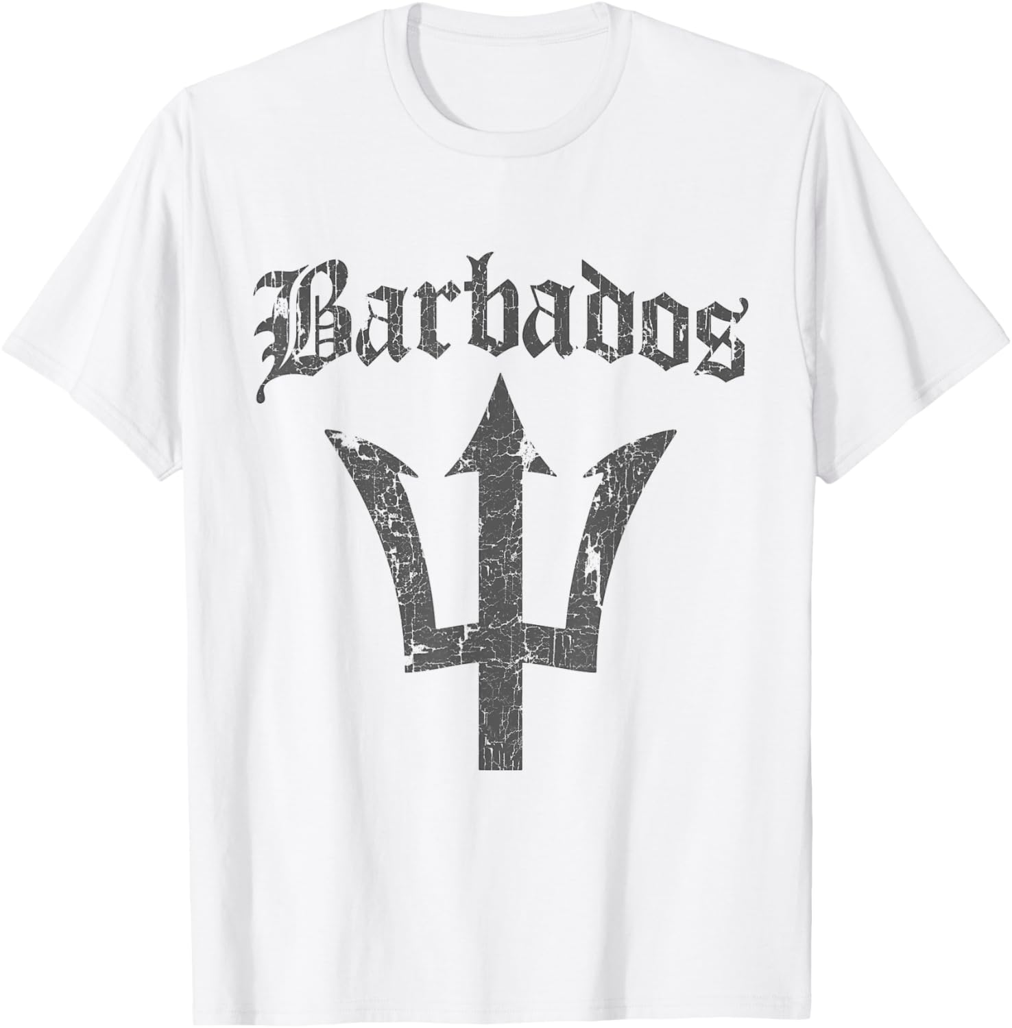 Vintage Barbadian Flag Barbados T-Shirt - T-Shirt | White