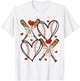 Coquette Bow XOXO Baseball Lover Heart Valentine Game Day T-Shirt - T-Shirt | White