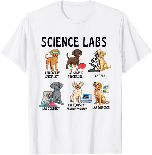 Funny Lab Science Cute Labrador Dog Moms MSL Lab Week 2026 T-Shirt - T-Shirt | White