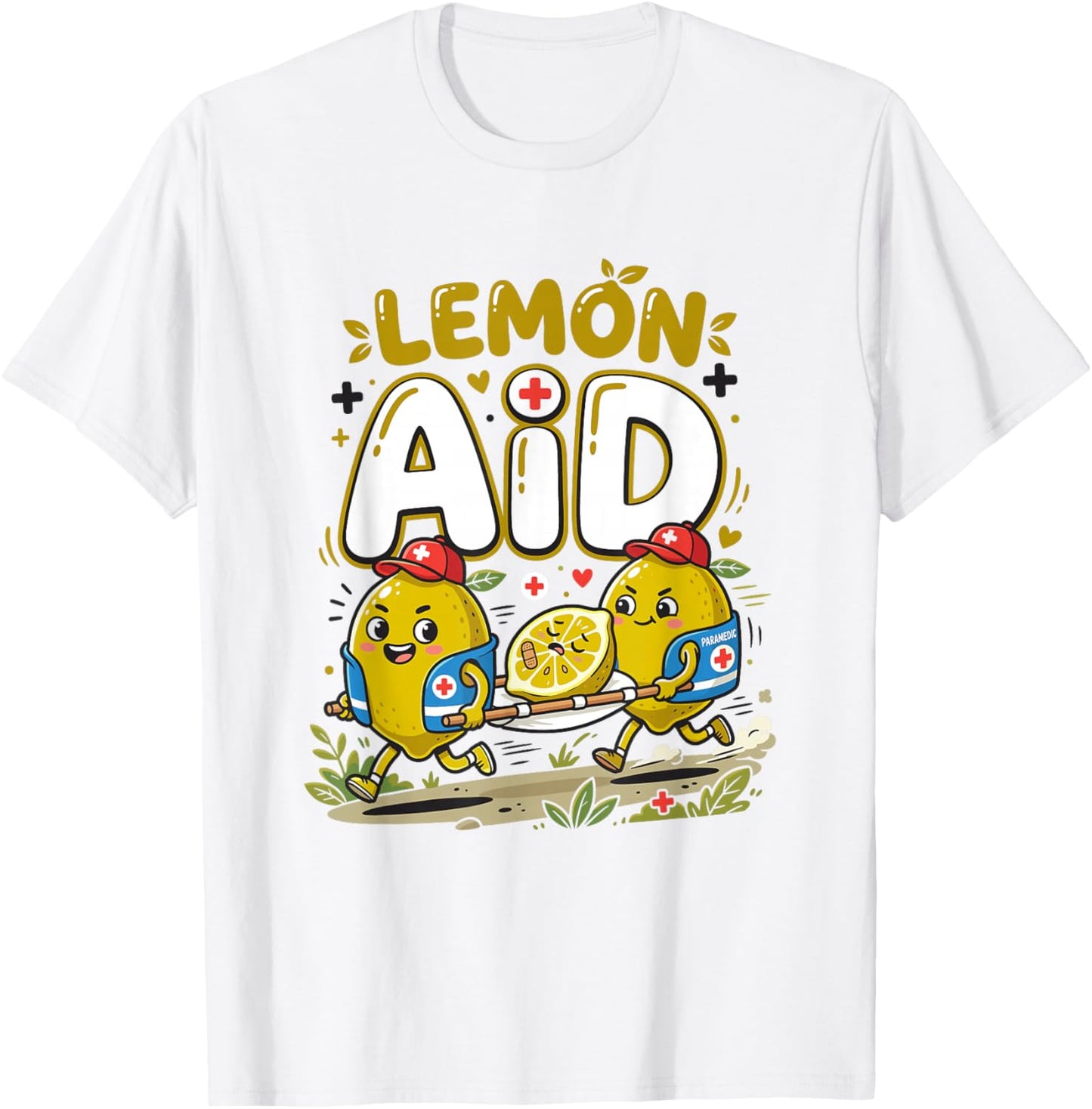 Lemon Aid Ambulance Lemonade Pun Citrus Fruit Lover Foodie T-Shirt - T-Shirt | White