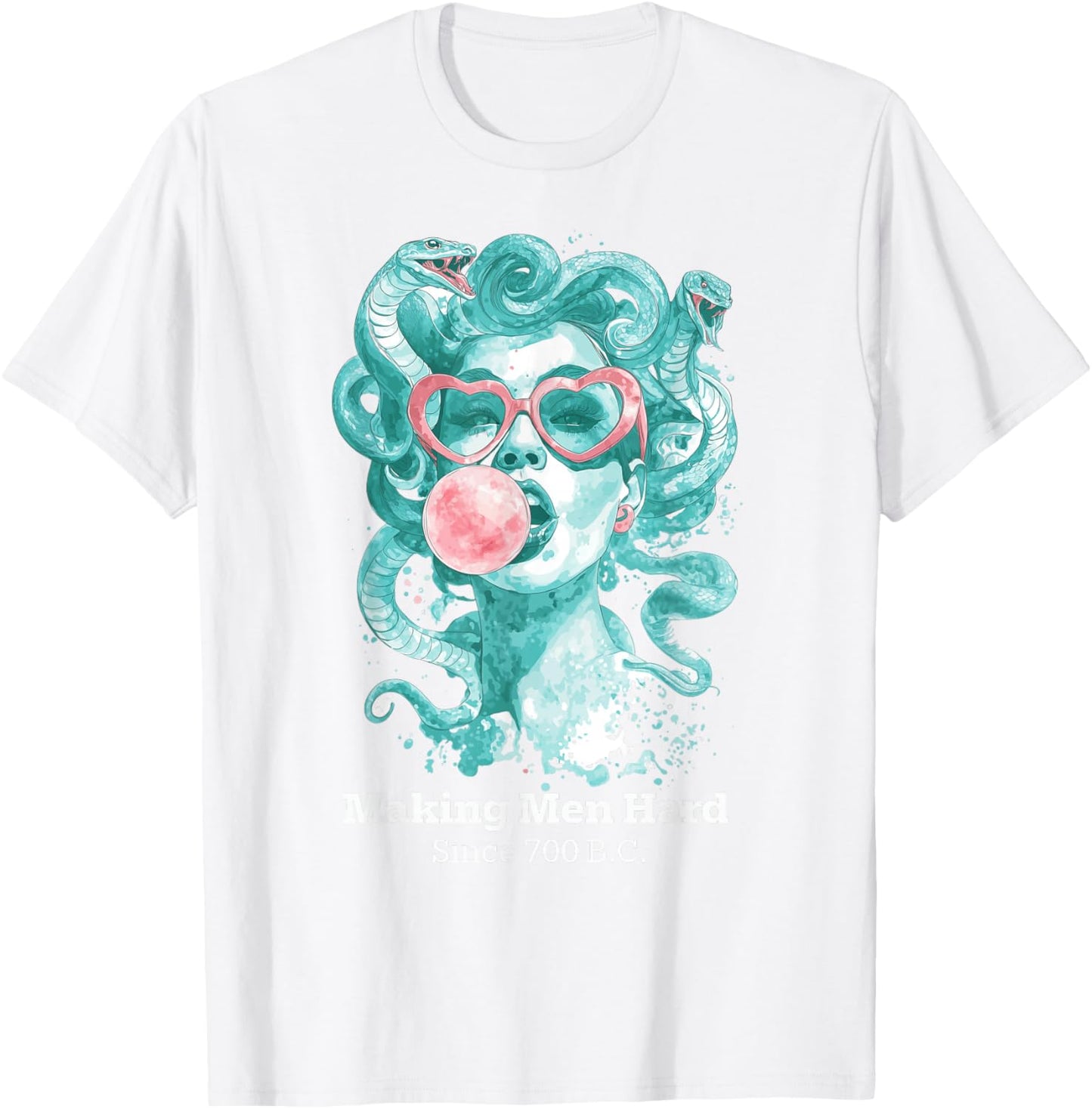 Making Men Hard Since 700 BC Feminist Medusa Bubblegum Women T-Shirt - T-Shirt | White