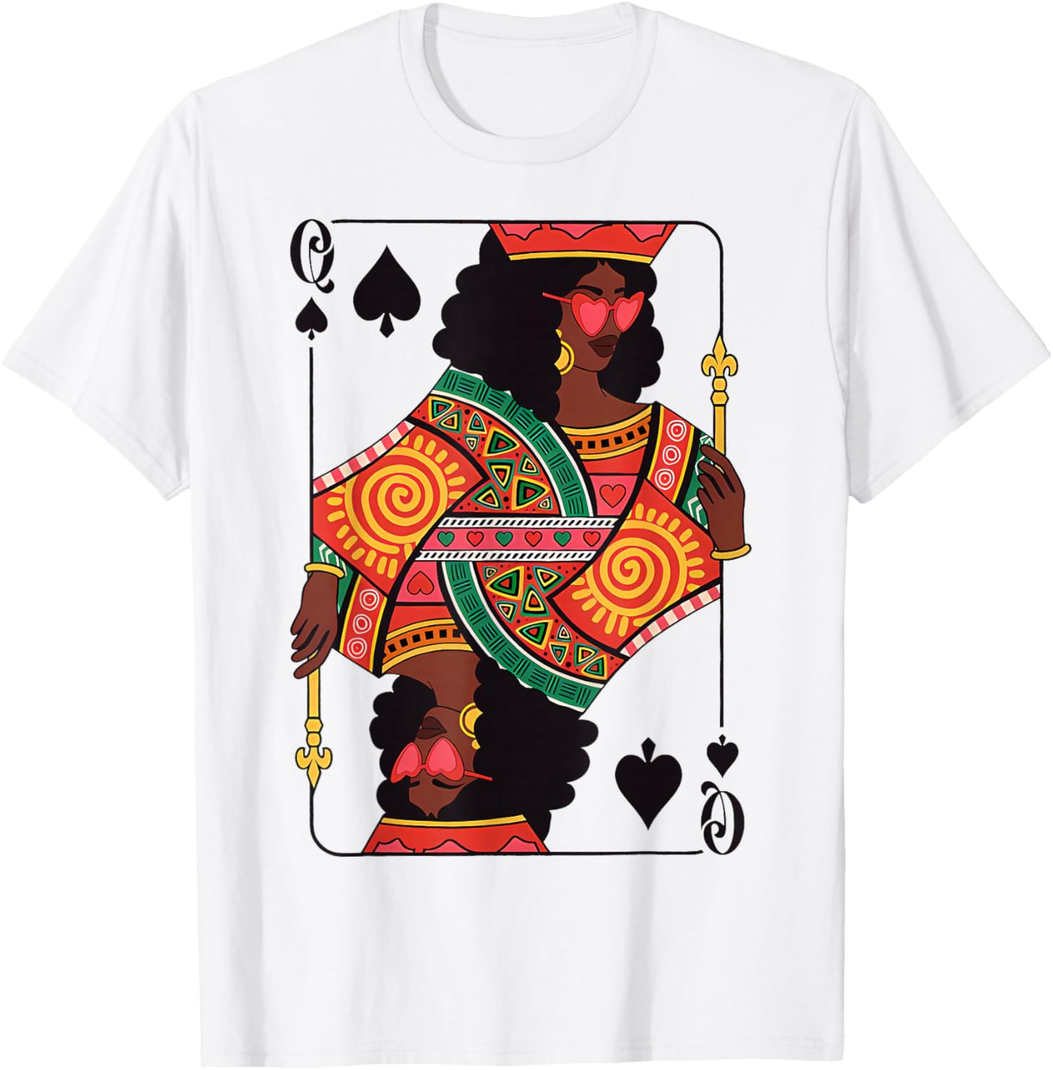 Queen of Spades Card Black Woman African American Pride T-Shirt - T-Shirt | White