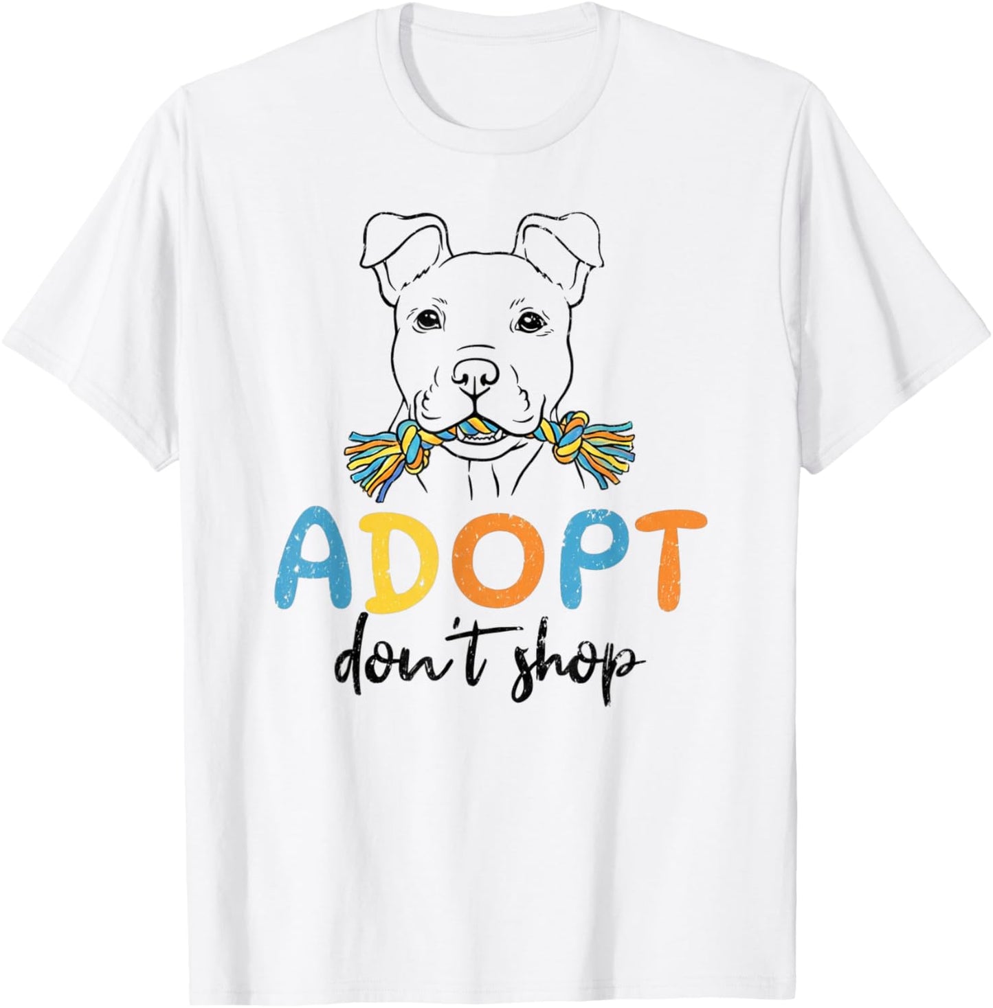 Adopt Don’t Shop Dog Rescue Awareness Cute Rescue Dog T-Shirt - T-Shirt | White