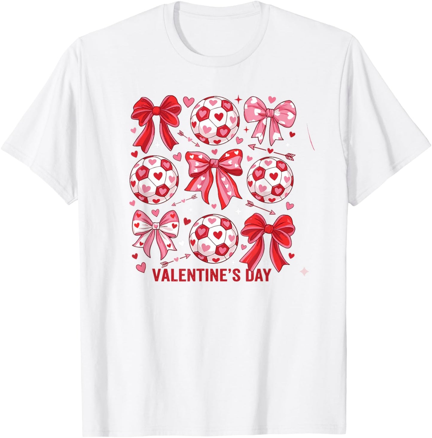 Love Soccer Women's Football Valentine's Day Design T-Shirt - T-Shirt | White
