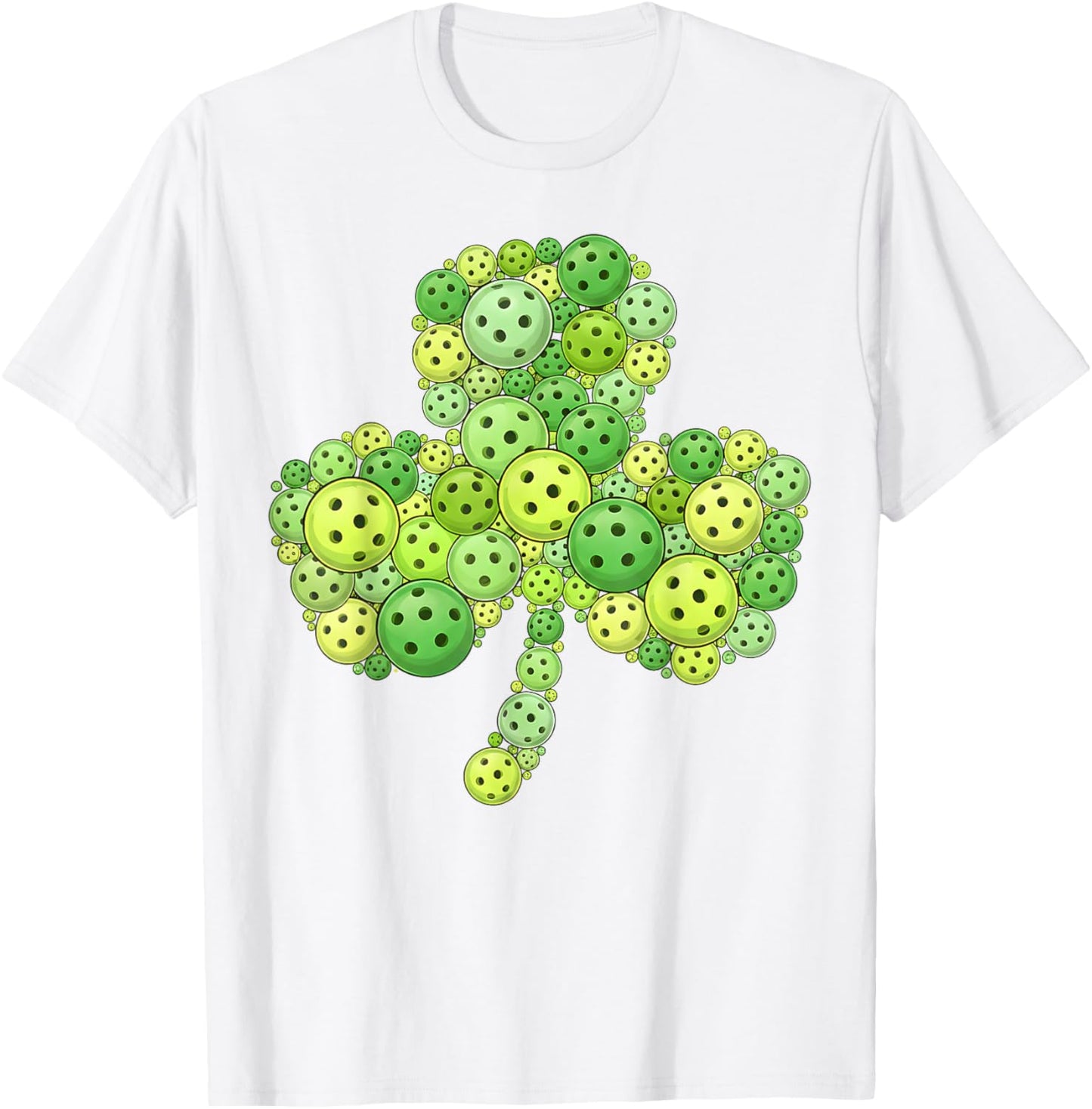 Pickleball Shamrock St Patrick’s Day Lucky Clover Irish T-Shirt - T-Shirt | White