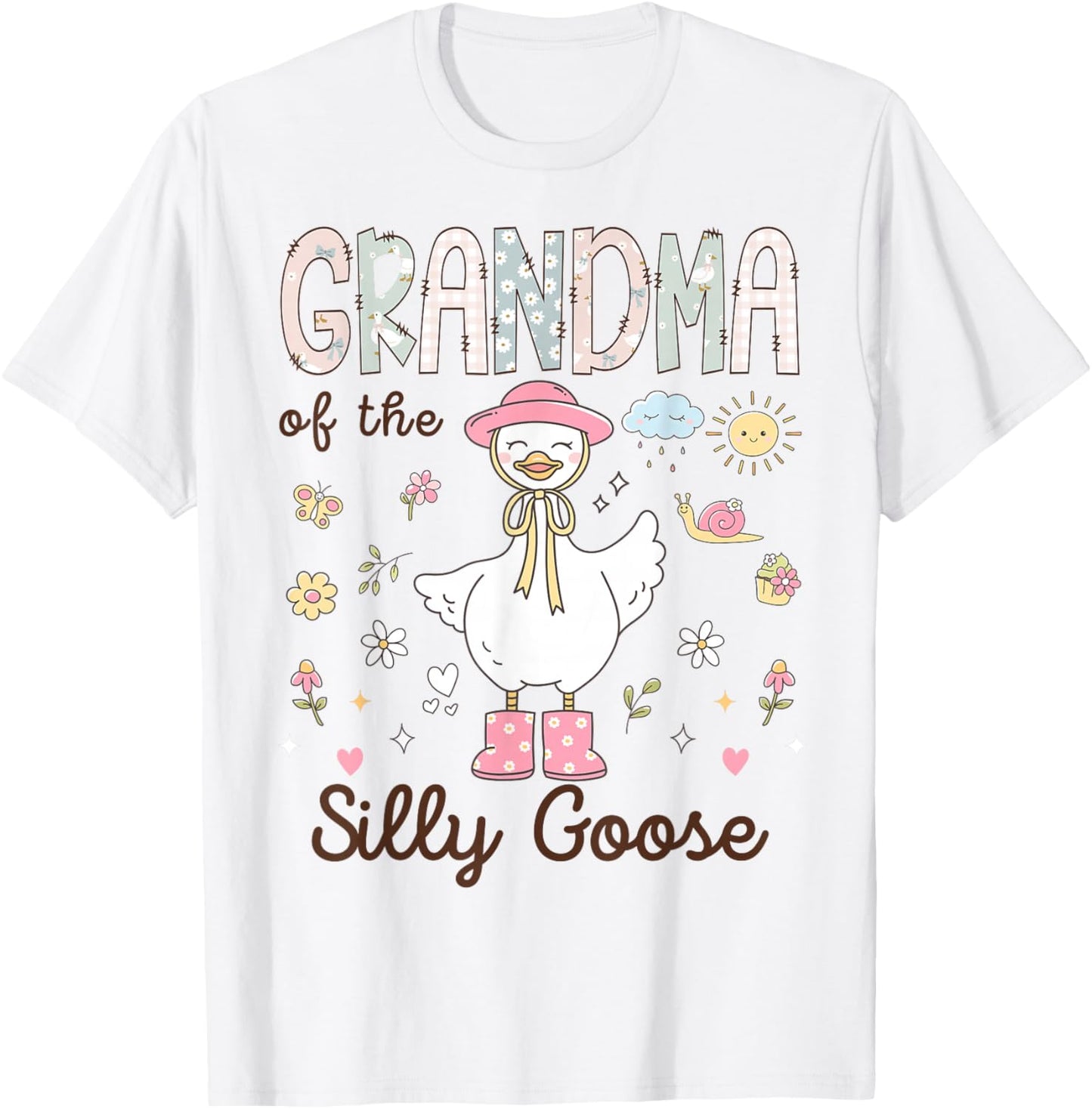 Grandma of The Silly Goose First Birthday Girl Family T-Shirt - T-Shirt | White