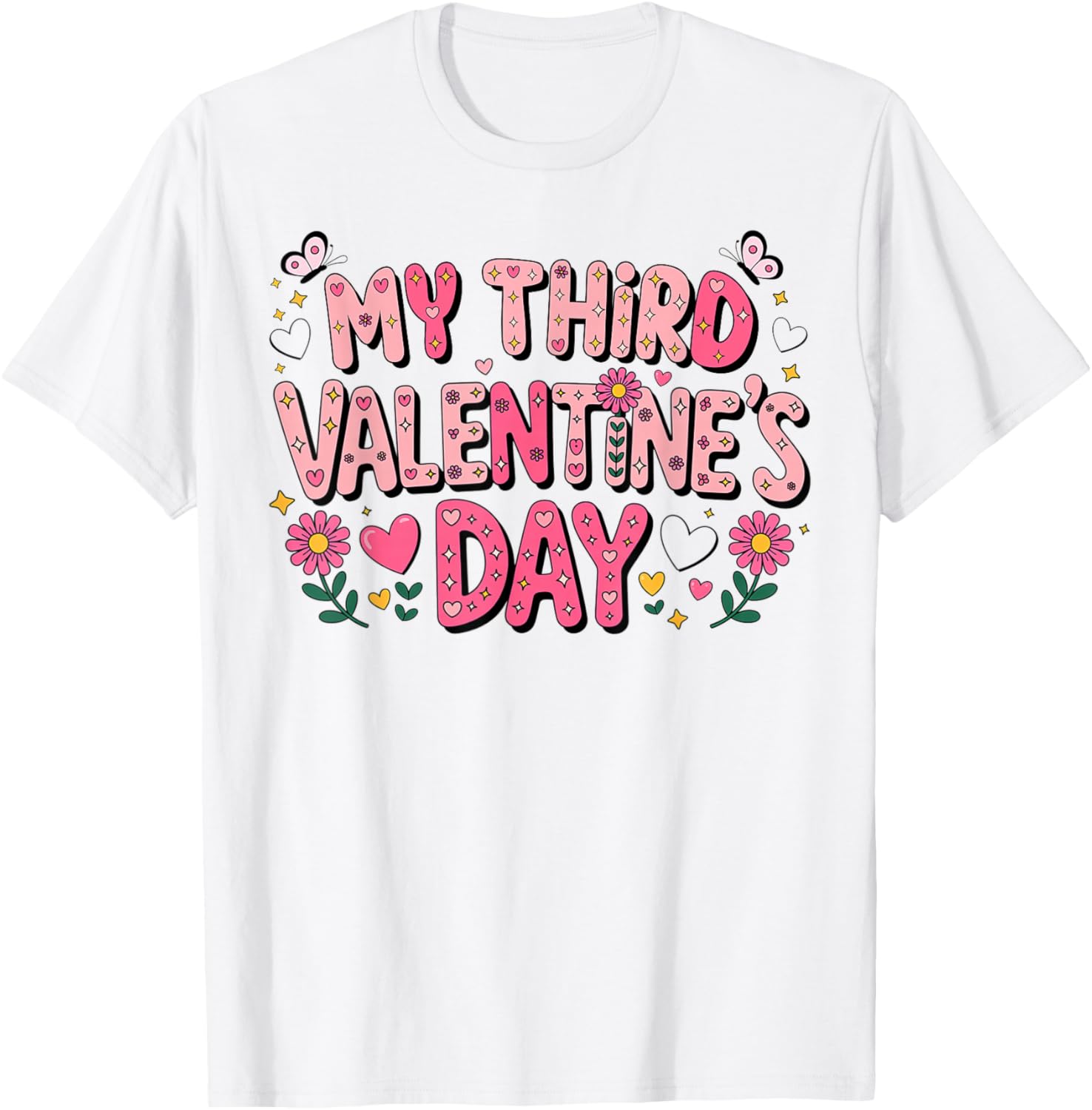 My Third Valentine Day Happy Couple 3rd Lovers Celebration T-Shirt - T-Shirt | White