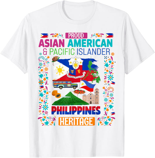 Asian American Heritage Filipino Kids Idea Philippines Flag T-Shirt - T-Shirt | White