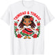 Cute Trinidad and Tobago Girl with Flag Dress for Kids T-Shirt - T-Shirt | White