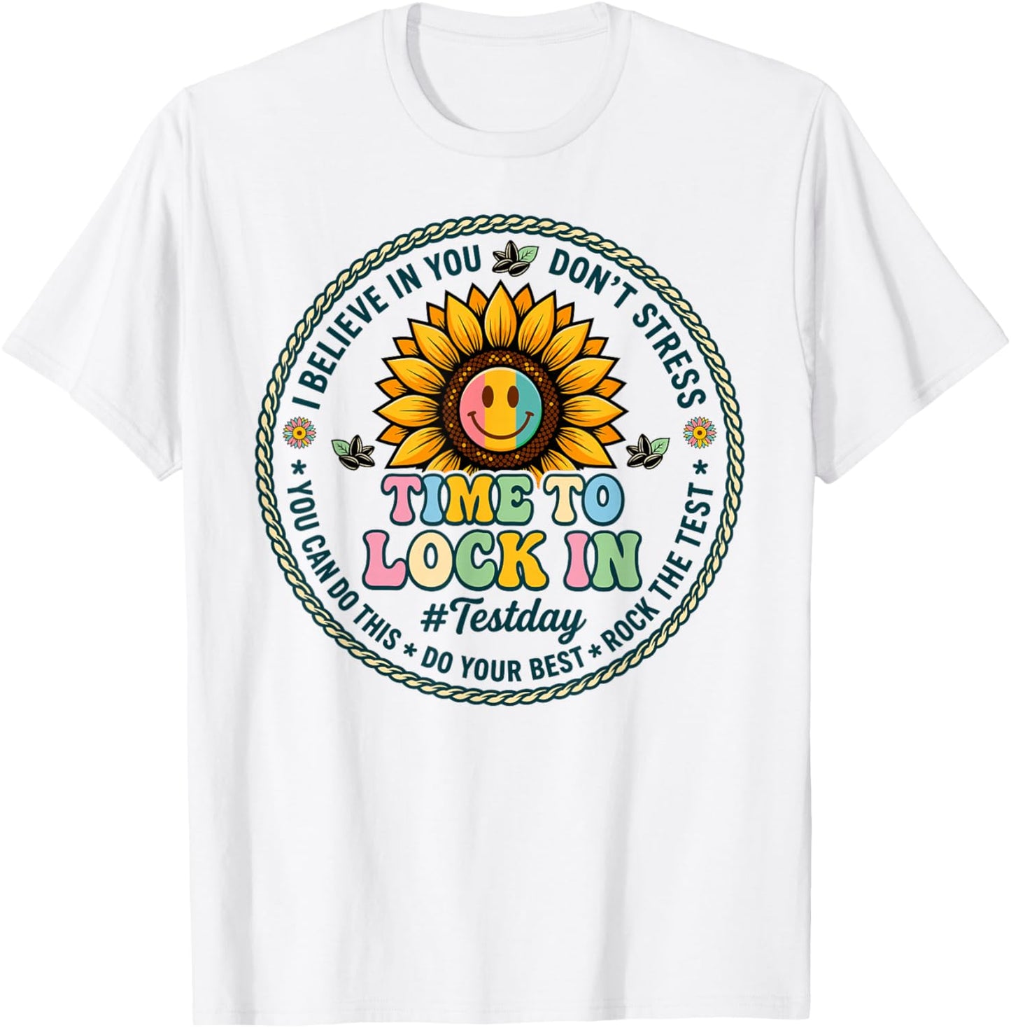 Time to Lock in Test Day Shirt Teachers Student Do Your Best T-Shirt - T-Shirt | White