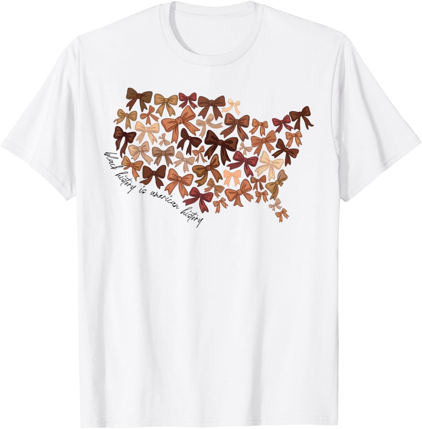 Black History is American History Coquette Bow Women Girls T-Shirt - T-Shirt | White