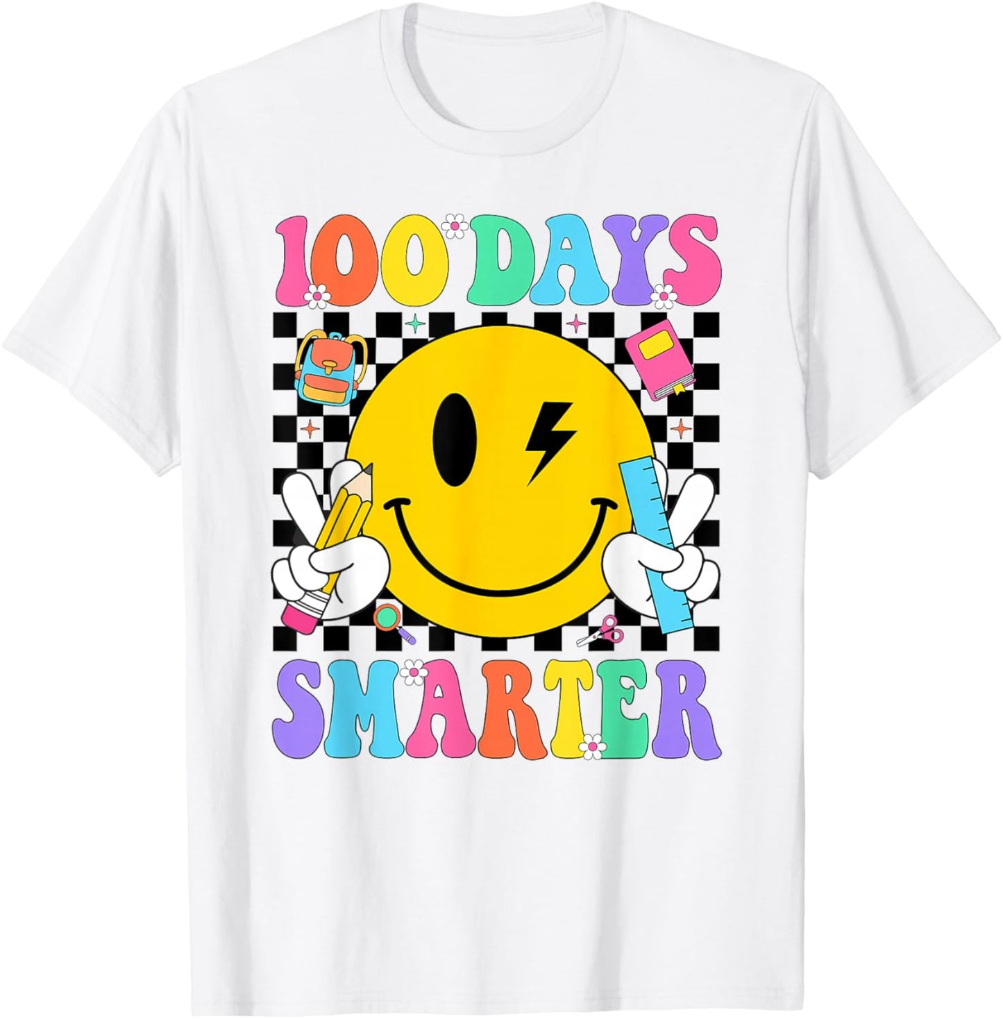 100 Days Smarter Teacher Kids 100th Day of School Girls T-Shirt - T-Shirt | White