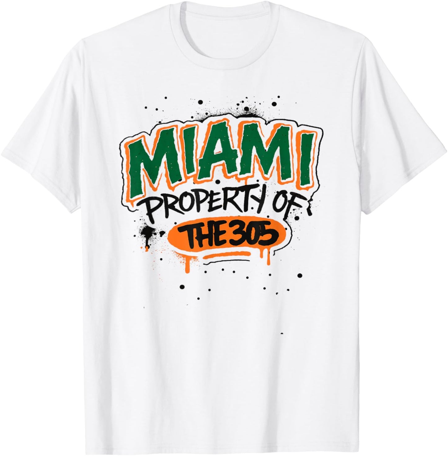 Miami City Pride Streetwear Urban Graffiti Rep The 305 T-Shirt - T-Shirt | White