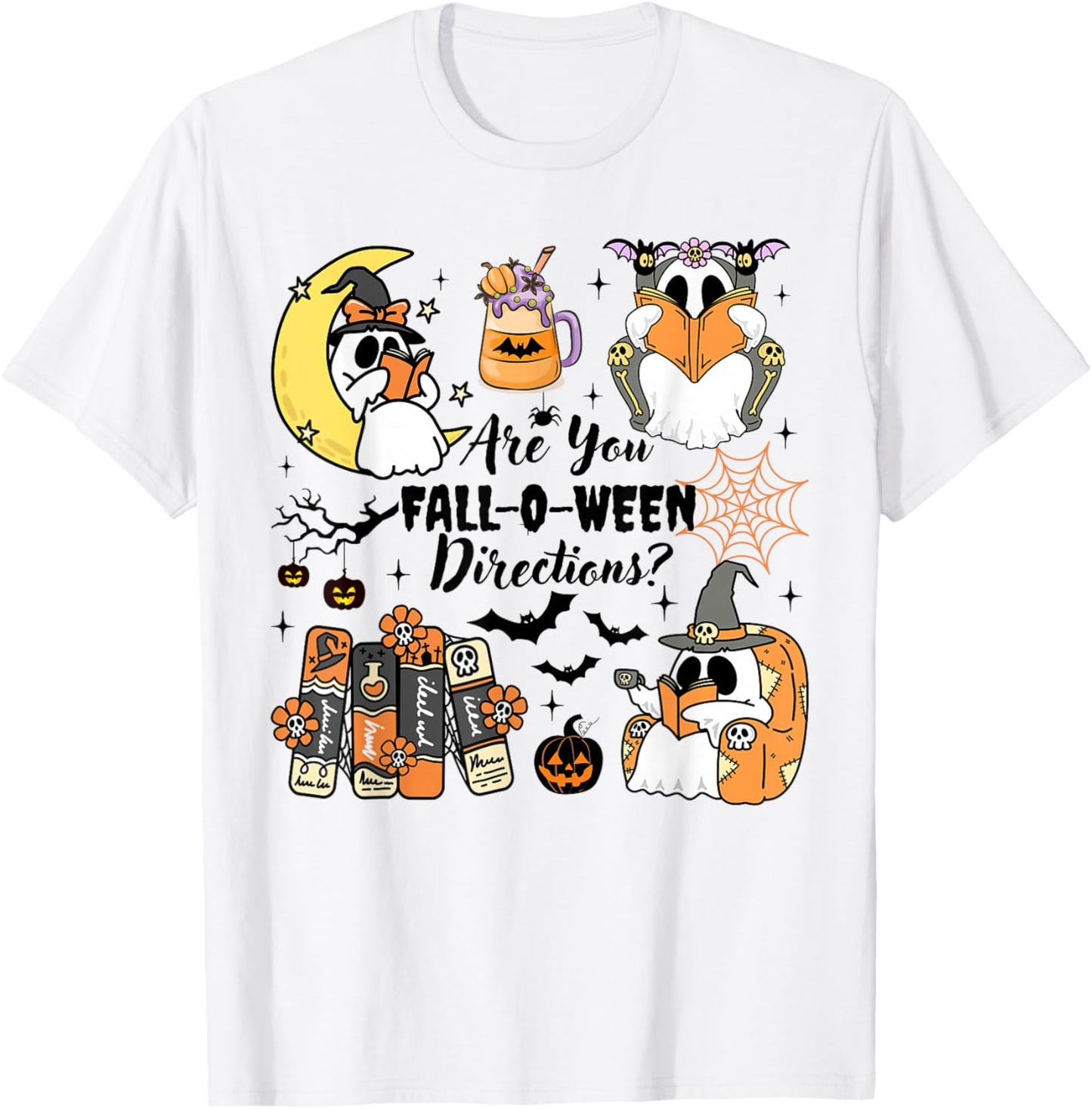 are You Fall o Ween Directions Funny Halloween Ghost Teacher T-Shirt - T-Shirt | White