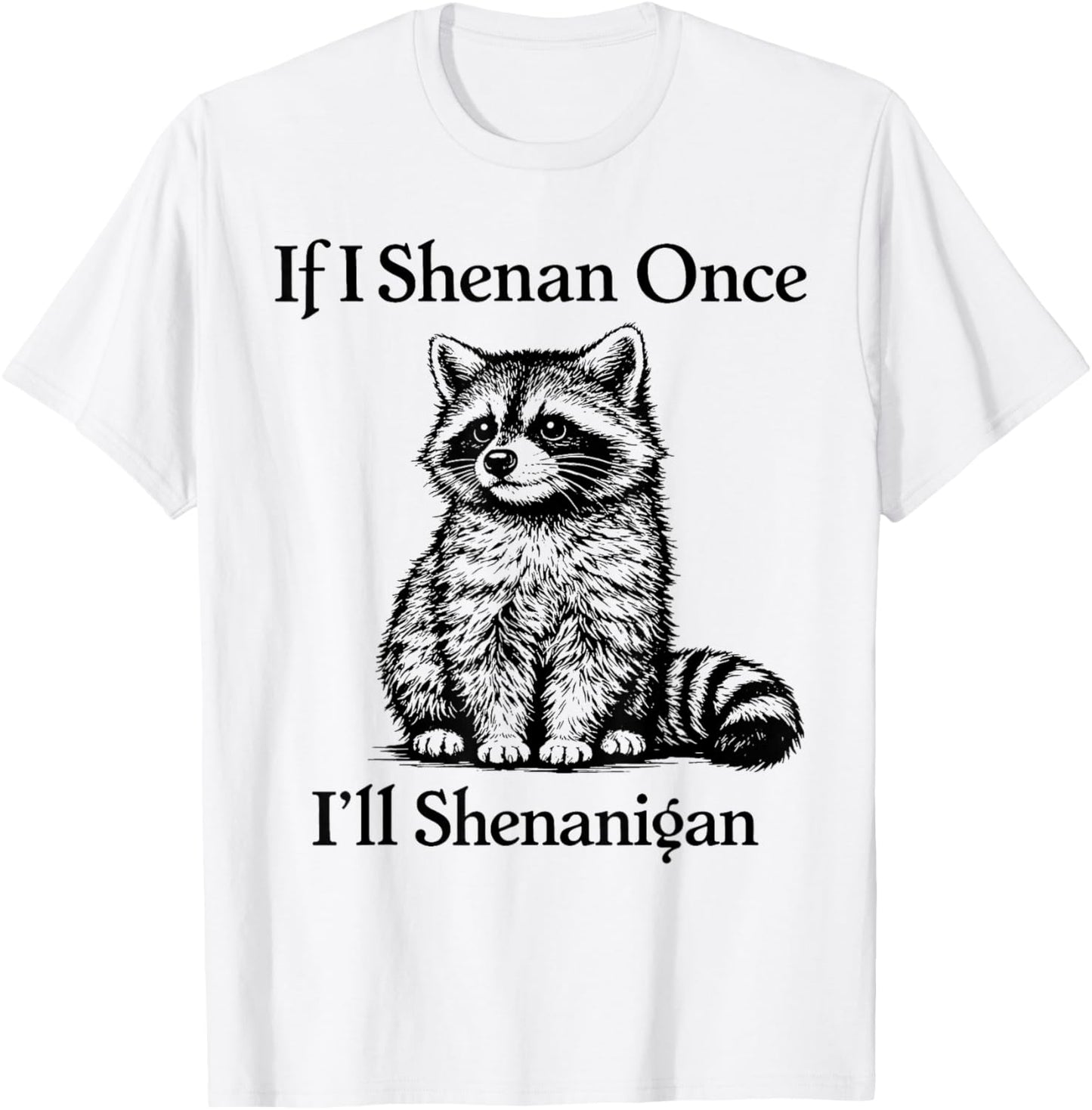 If I Shenan Once I'll Shenanigan Raccoon T-Shirt - T-Shirt | White