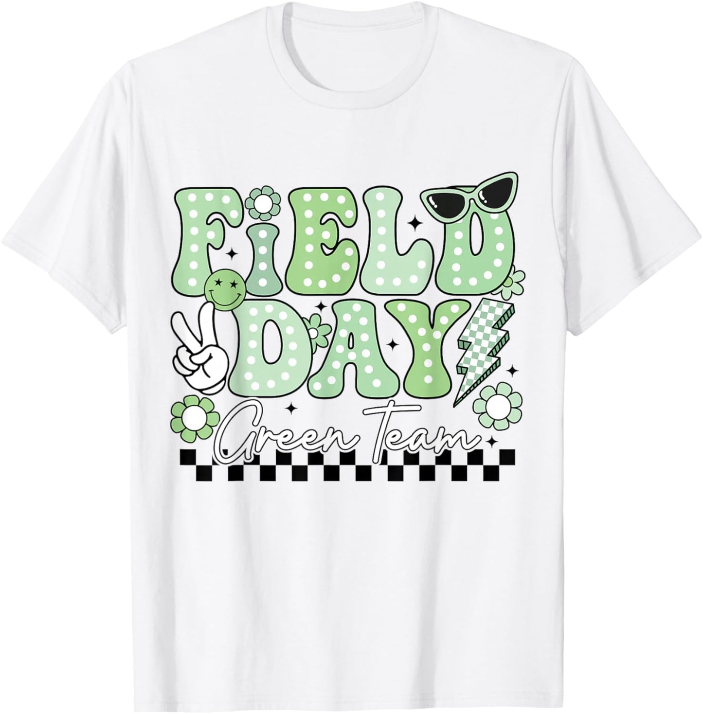 Field Day Green Team Funny for Teacher Kids Field Day Games T-Shirt - T-Shirt | White