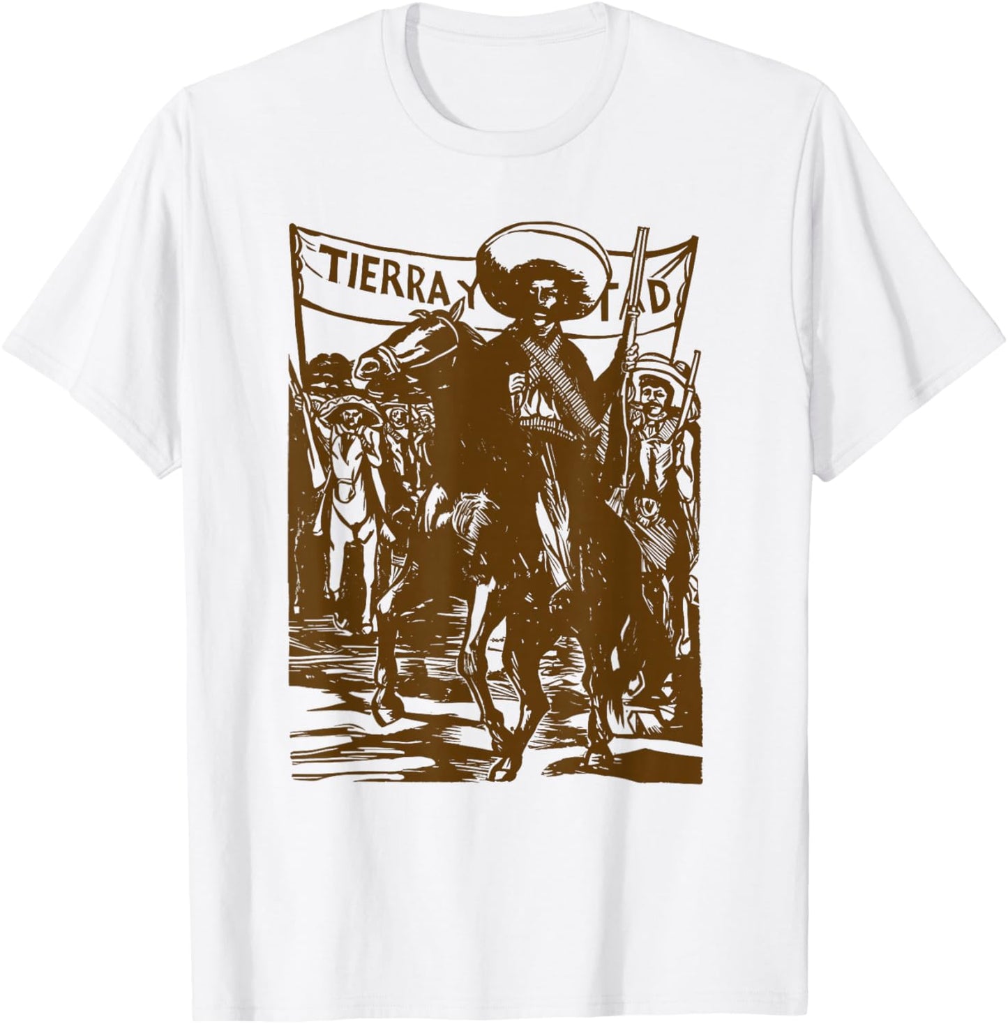 Emiliano Zapata Mexican Revolutionary Tierra Y Libertad T-Shirt - T-Shirt | White