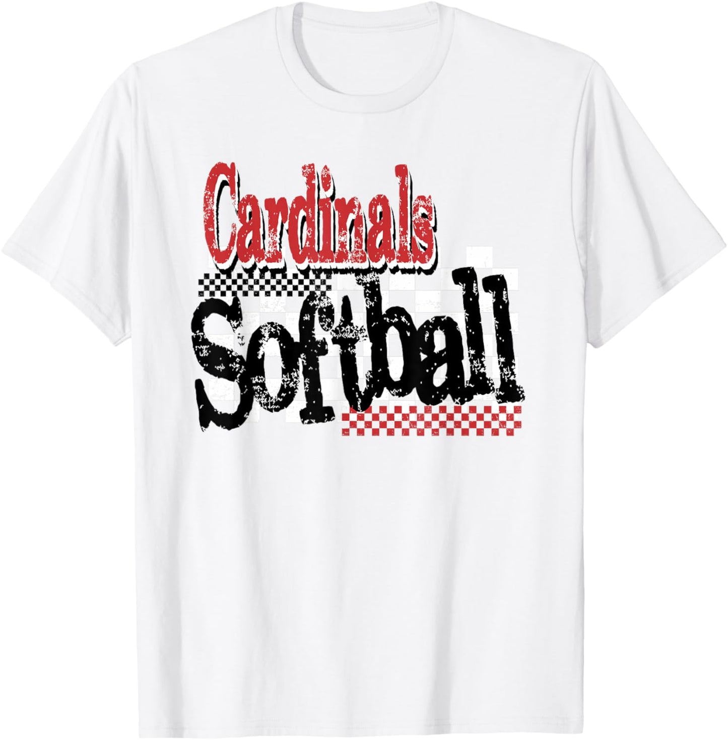 Cardinals School Spirit Game Day Softball Mom T-Shirt - T-Shirt | White