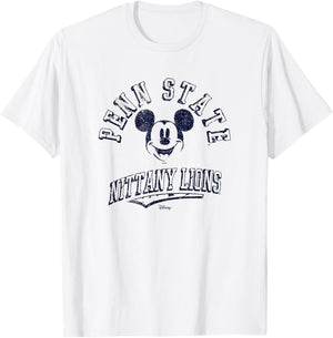 Penn State Nittany Lions Mickey Mouse Retro Gray T-Shirt - T-Shirt | White