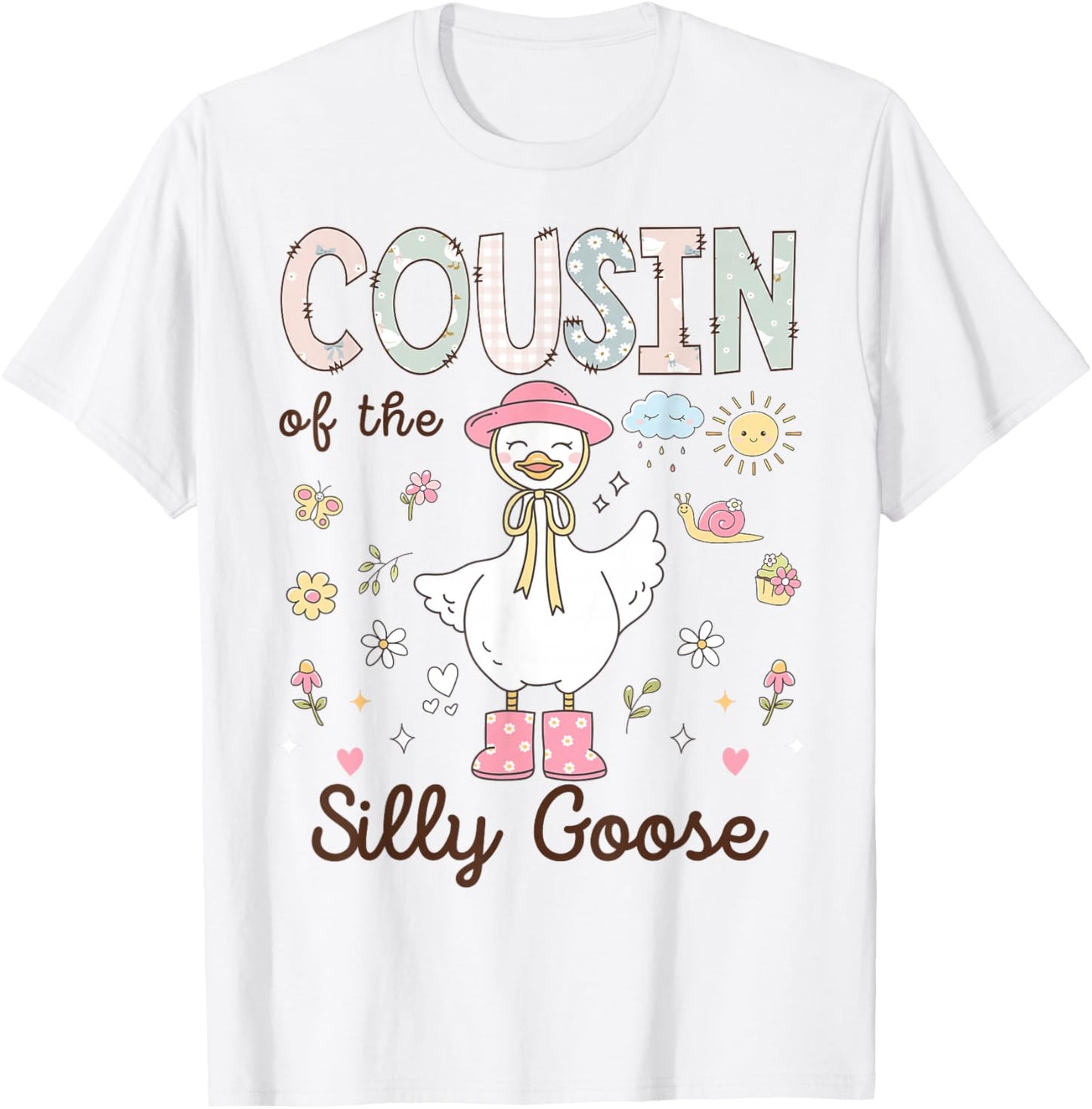 Cousin of The Silly Goose First Birthday Girl Family T-Shirt - T-Shirt | White