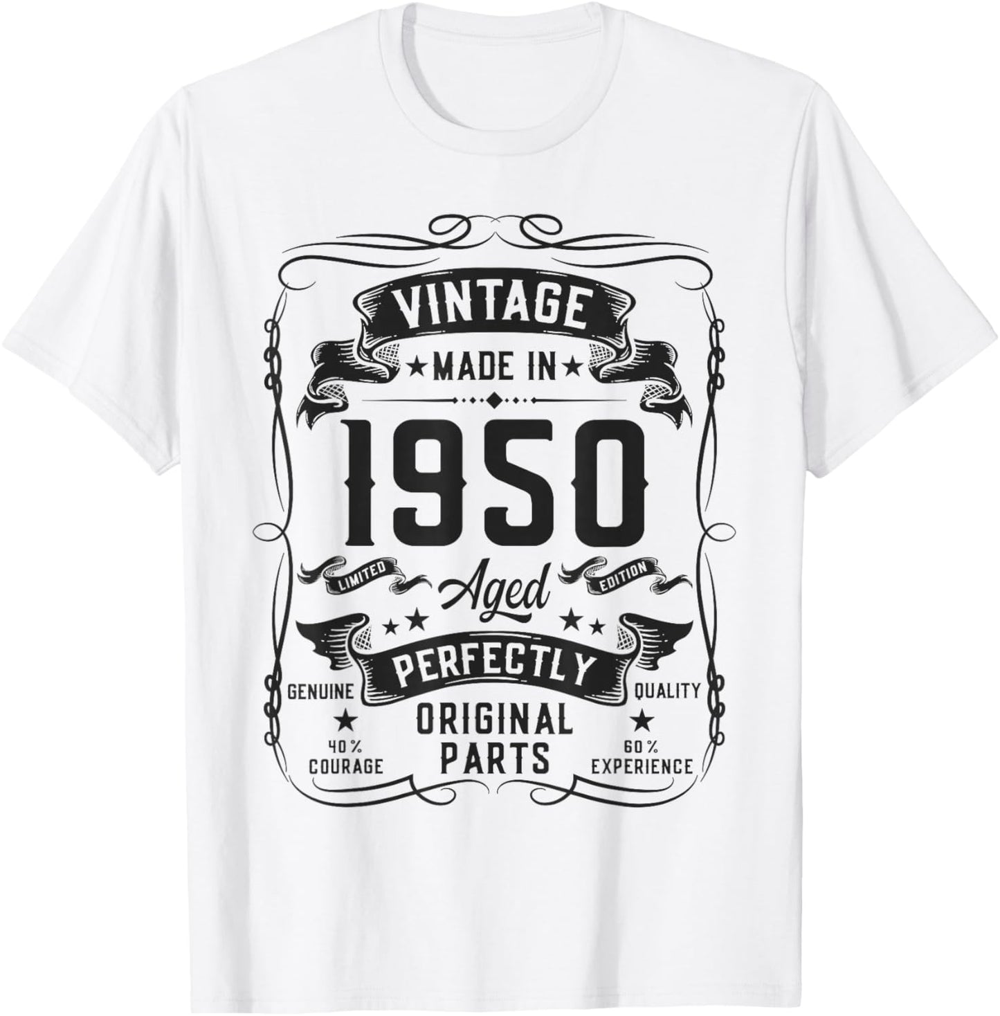 Vintage 1950 76yr 76th Birthday Gifts 76 Years Old T-Shirt - T-Shirt | White