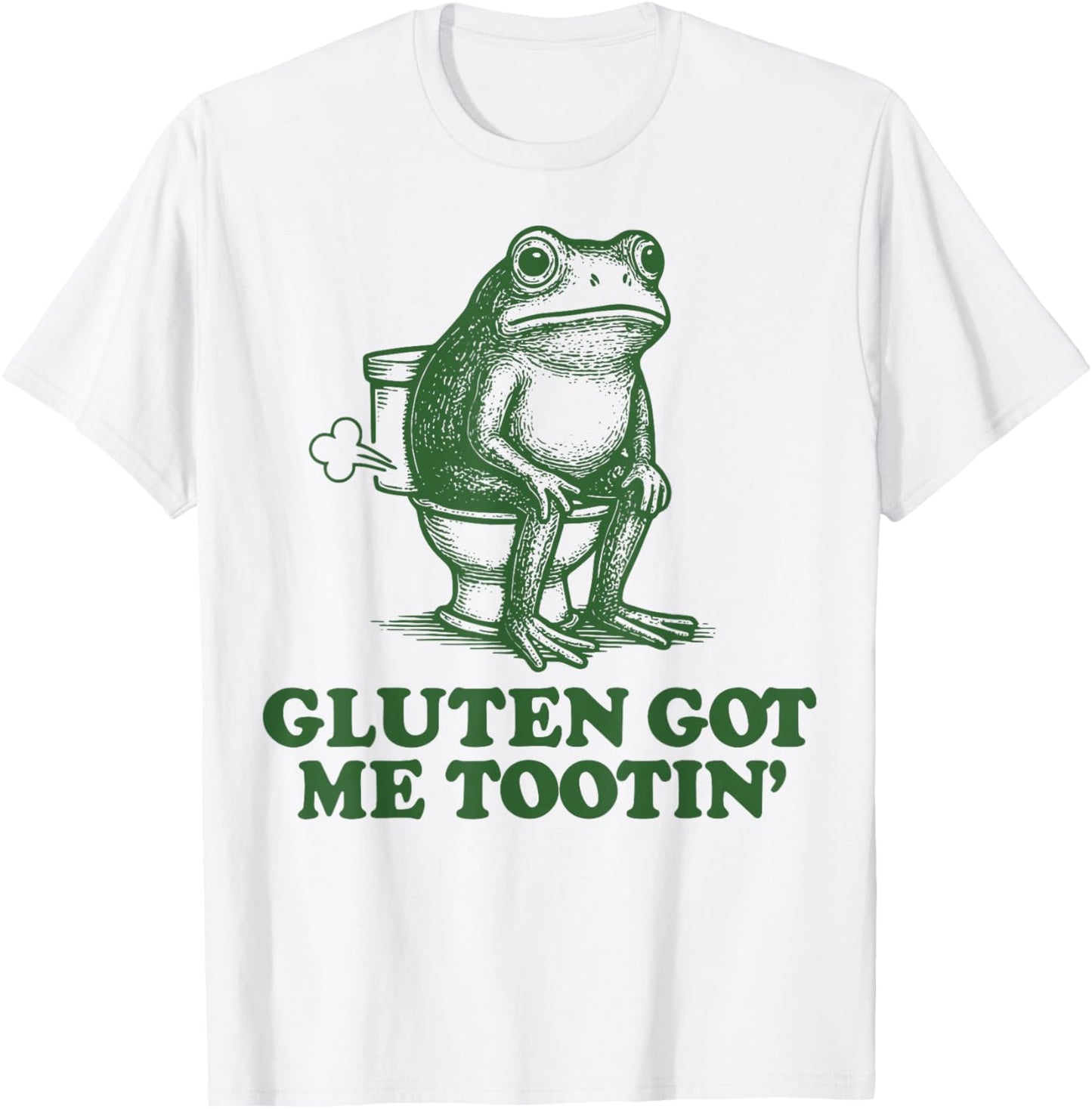 Gluten Got Me Tootin Frog T-Shirt - T-Shirt | White