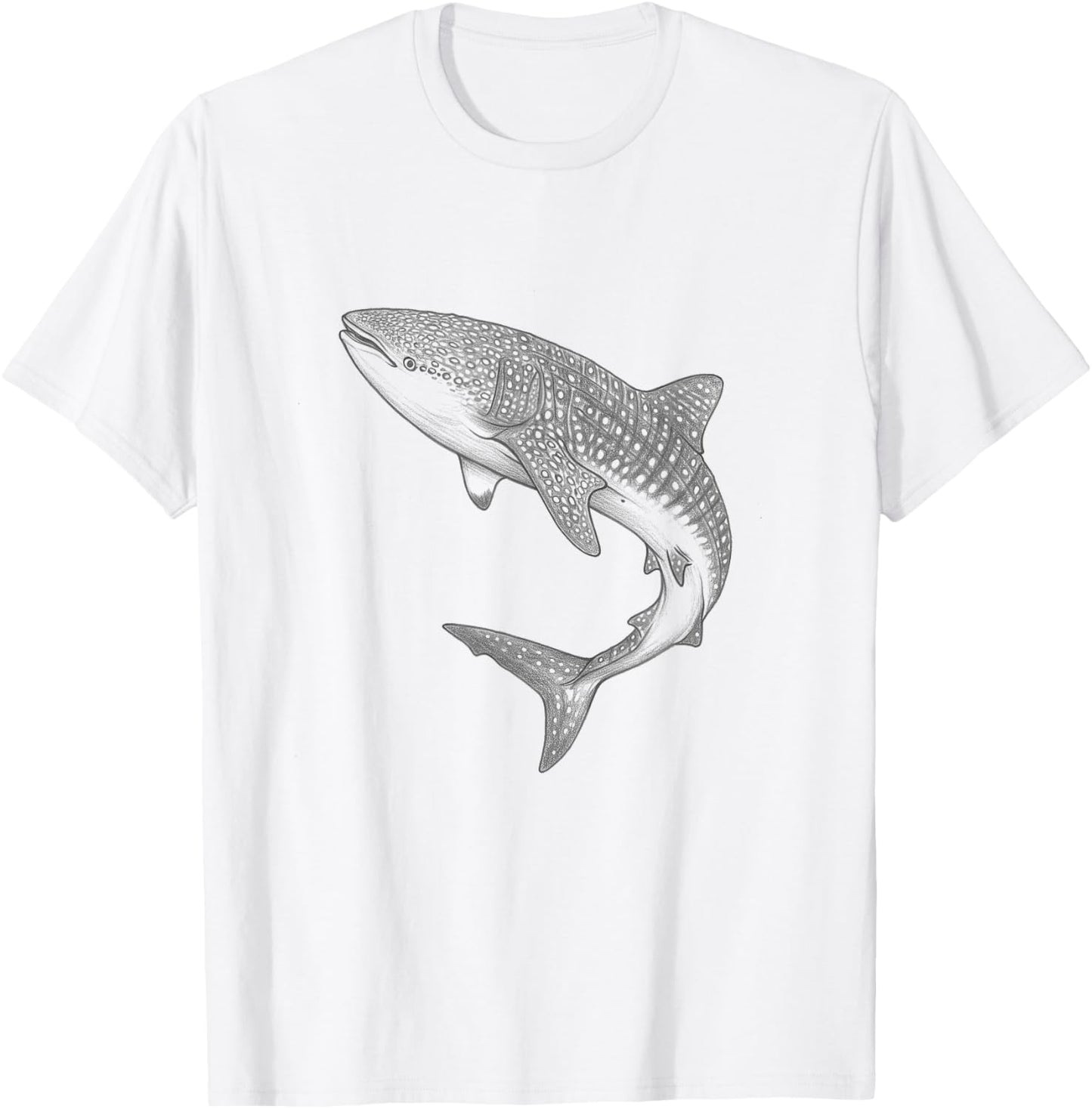 Vintage Whale Shark Drawing Art Design T-Shirt - T-Shirt | White