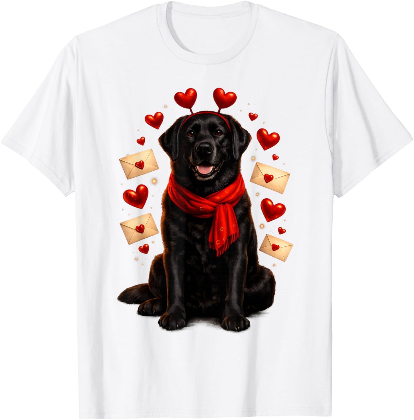 Cute Black Labrador Valentines Dog Mama Men Kids T-Shirt - T-Shirt | White