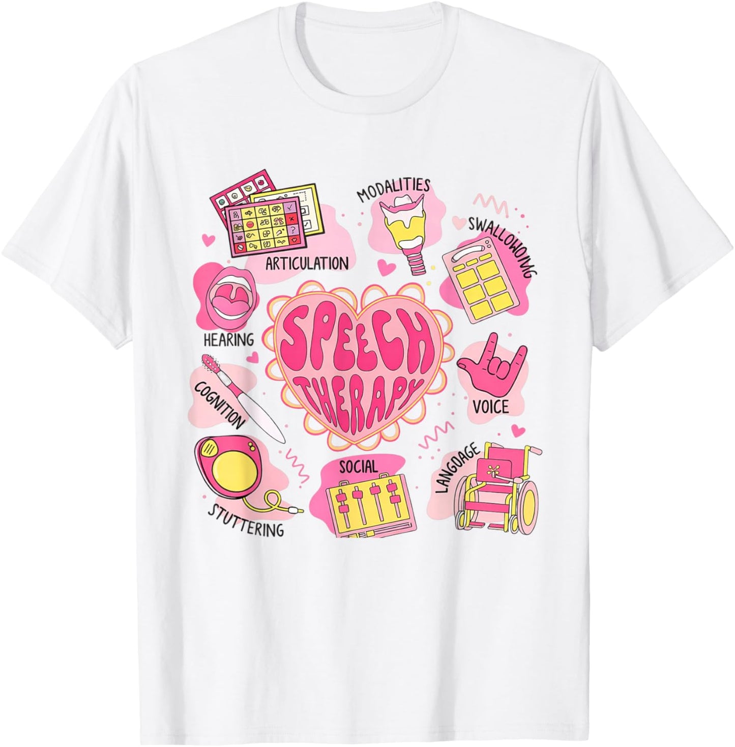 Speech Therapy Valentines Shirt SLP Articulation Language T-Shirt - T-Shirt | White