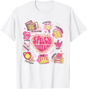 Speech Therapy Valentines Shirt SLP Articulation Language T-Shirt - T-Shirt | White