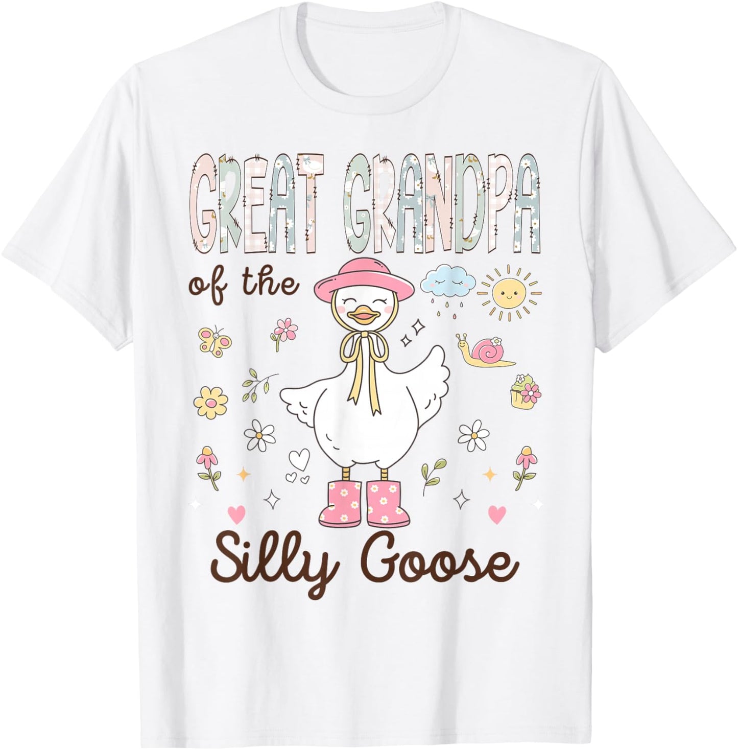Great Grandpa of The Silly Goose First Birthday Girl Family T-Shirt - T-Shirt | White