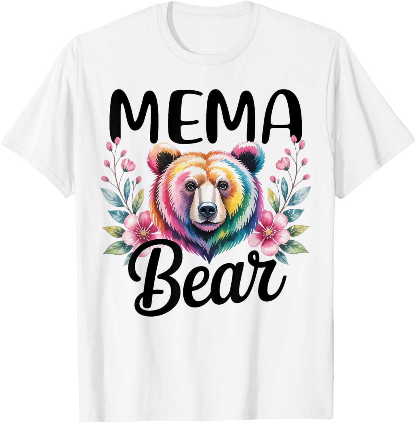 MEMA Bear Floral Graphic for Mothers Day Moments T-Shirt - T-Shirt | White