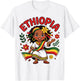 Cute Ethiopian Girl in Traditional Dress for Kids T-Shirt - T-Shirt | White