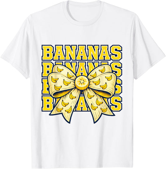 Funny Retro Banana Coquette Bow Kids Girls Boys Youth Men T-Shirt - T-Shirt | White