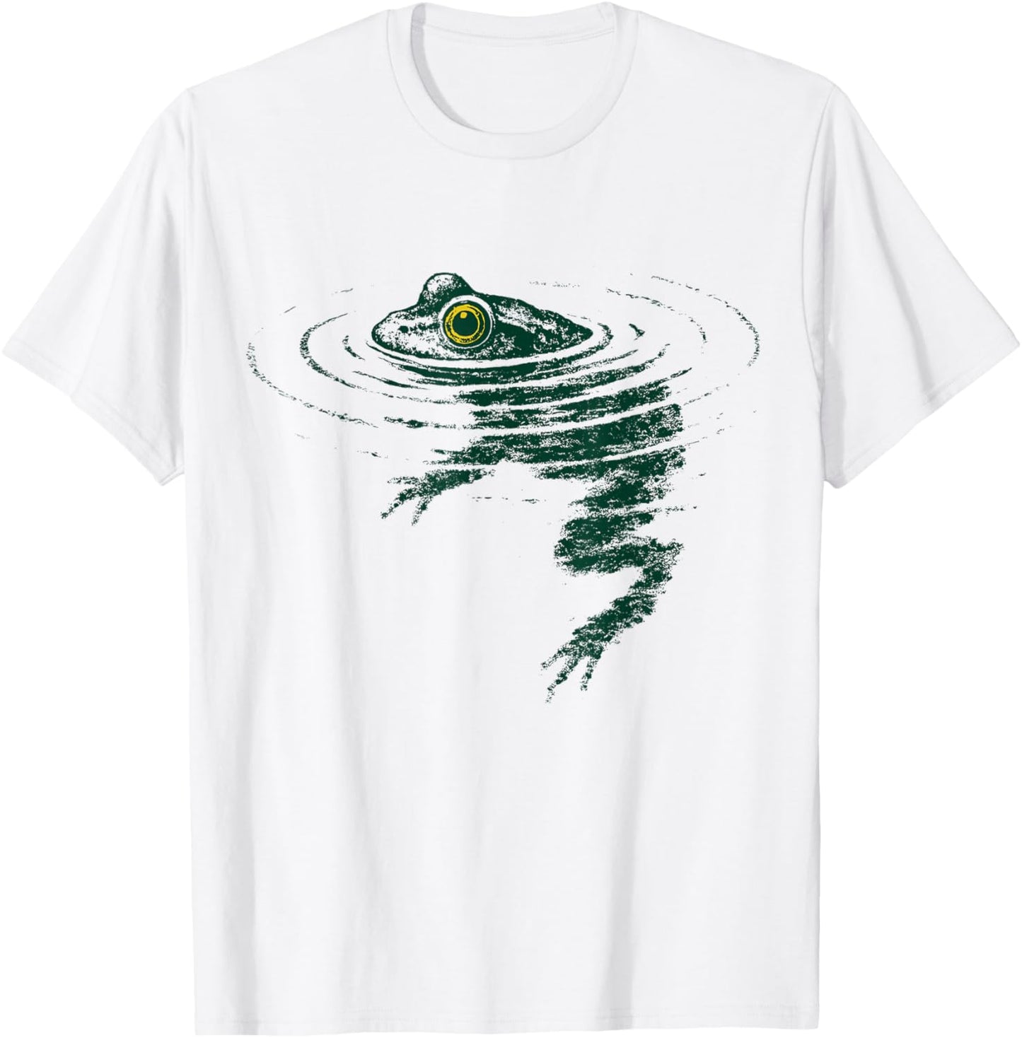Frog Swimming Funny Animal Graphic T-Shirt - T-Shirt | White