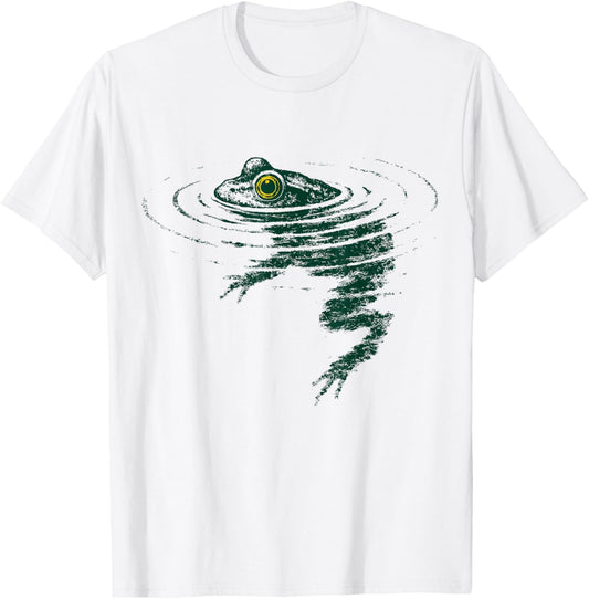 Frog Swimming Funny Animal Graphic T-Shirt - T-Shirt | White