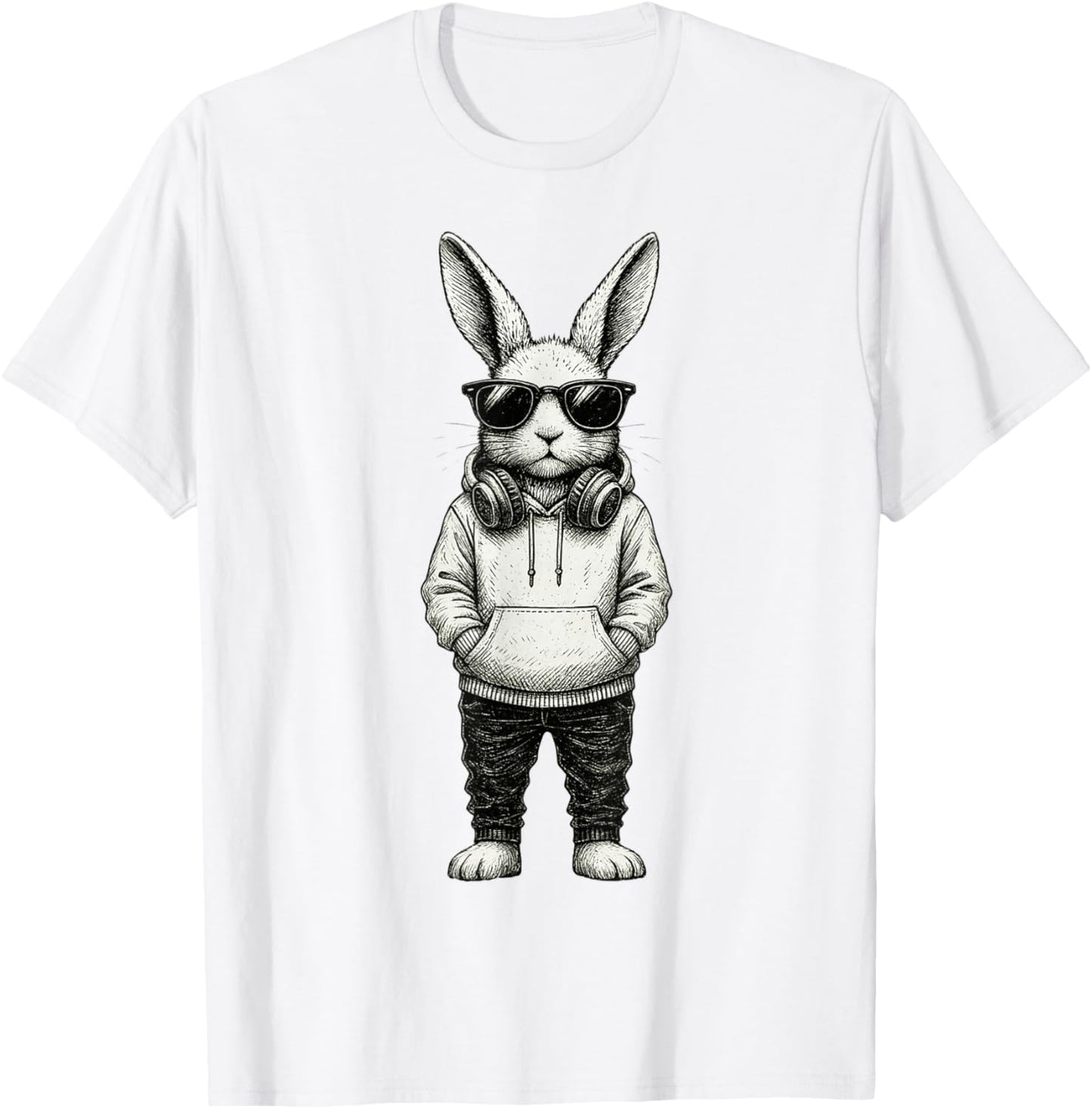 Bunny Easter Sunglasses Easter Day Rabbit Men Boys Kids T-Shirt - T-Shirt | White