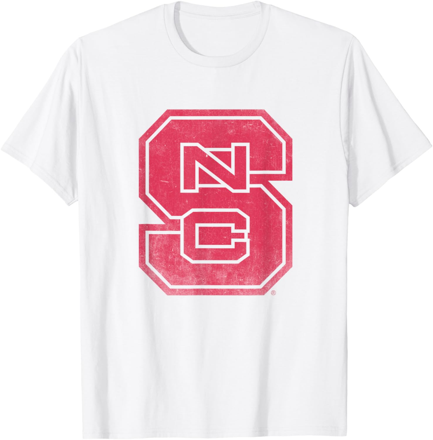 NC State Wolfpack Simple Distressed Logo T-Shirt - T-Shirt | White