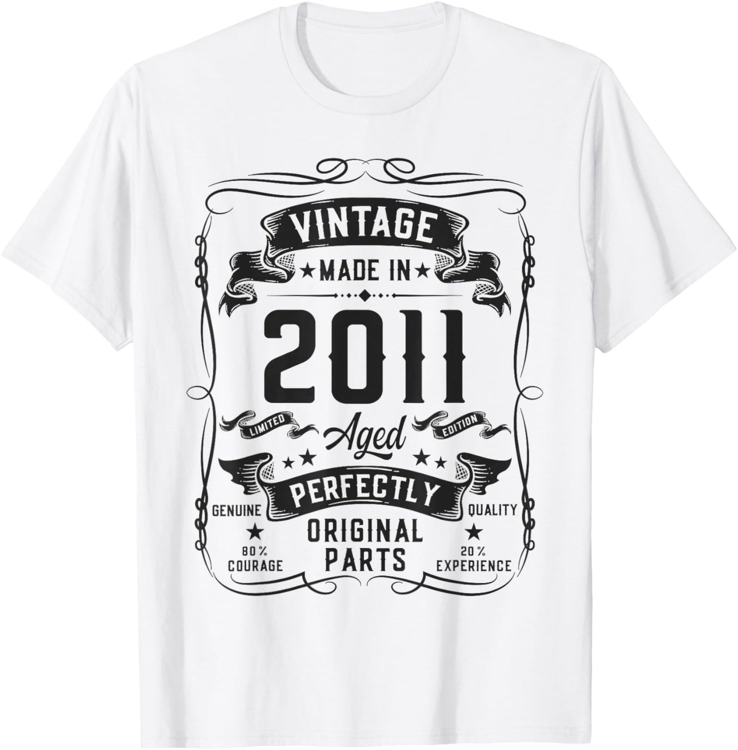 Vintage 2011 15yr 15th Birthday Gifts for Boys 15 Years Old T-Shirt - T-Shirt | White