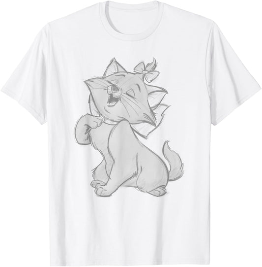 Disney The Aristocats Cute Singing Marie Sketch Style Art T-Shirt - T-Shirt | White