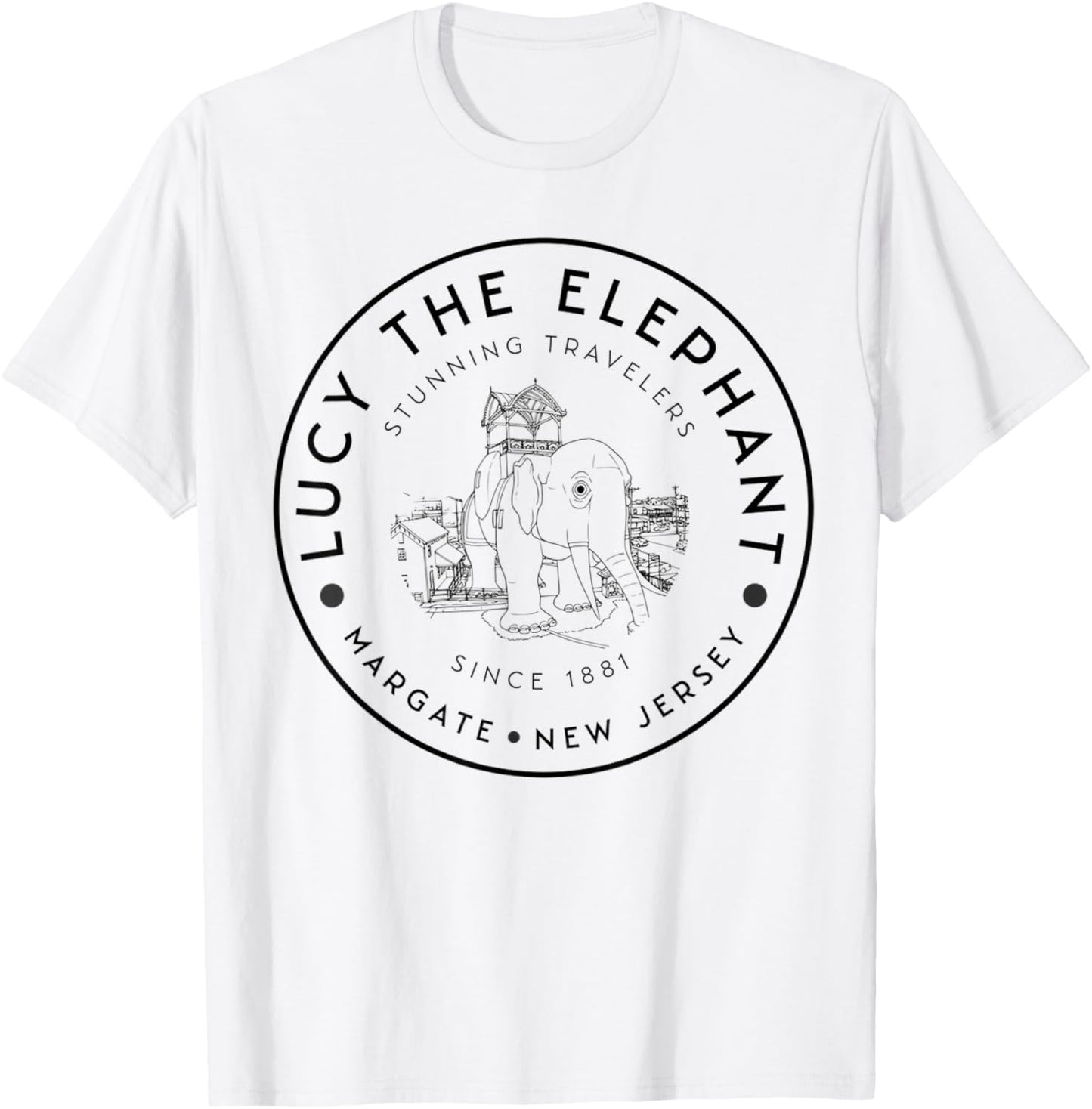 Lucy The Elephant – Margate NJ Landmark - Roadside T-Shirt - T-Shirt | White