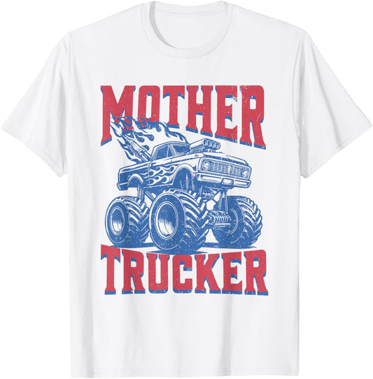 Mother Trucker Funny Truck Driver Mothers Day T-Shirt - T-Shirt | White