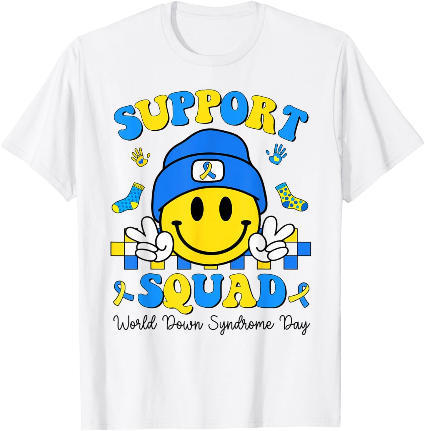 Support Squad World Down Syndrome Awareness Men Women Kids T-Shirt - T-Shirt | White