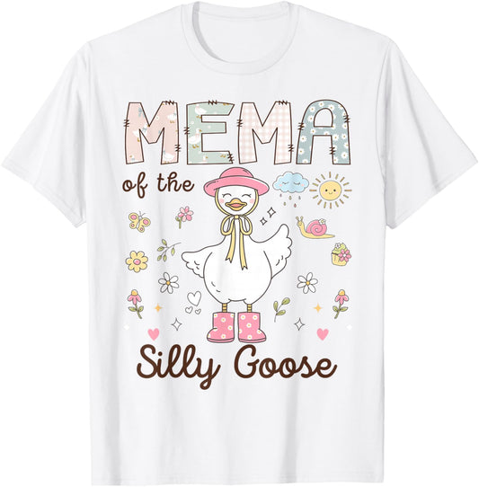 Mema of The Silly Goose First Birthday Girl Family T-Shirt - T-Shirt | White
