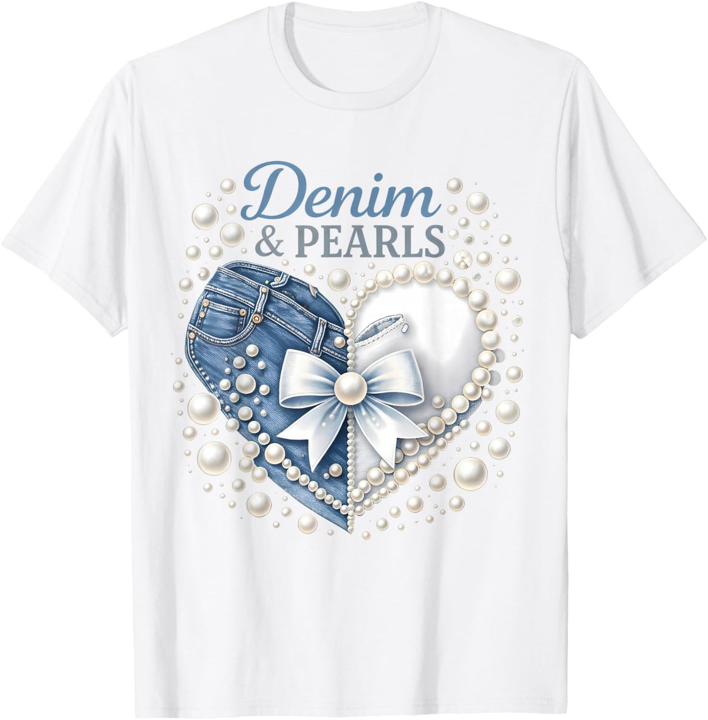 Pearl and Denim Mood Cowgirl Ladies Girls Women T-Shirt - T-Shirt | White