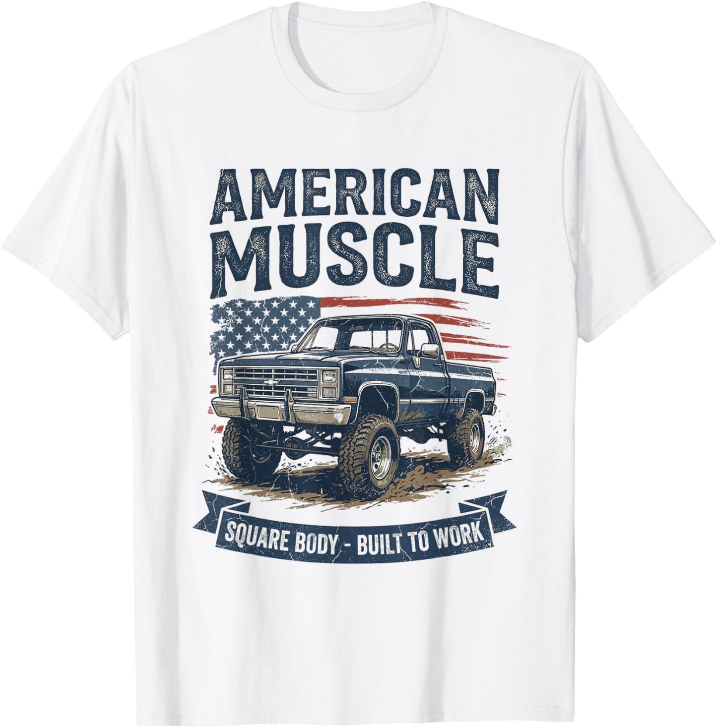 American Muscle Square Body Built to Work T-Shirt - T-Shirt | White