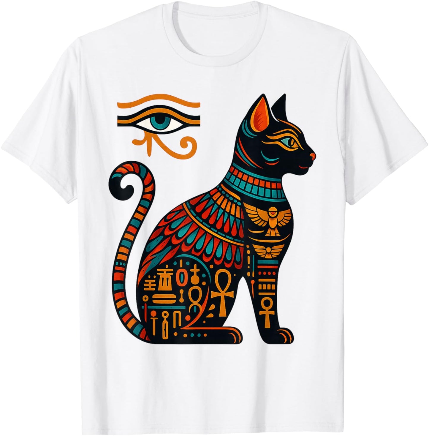 Bastet Goddess Cat Egyptian Eye of Horus Egypt Mythology T-Shirt - T-Shirt | White