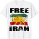 Free Iran Flag Lion Sun Persian Pride Iranian T-Shirt - T-Shirt | White