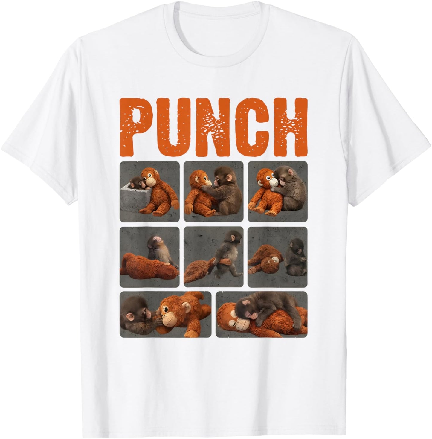 Punch Cute Monkey T-Shirt - T-Shirt | White